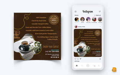 Conception de publication Instagram de médias sociaux de café-11