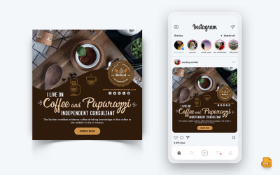 Conception de publication Instagram de médias sociaux de café-16