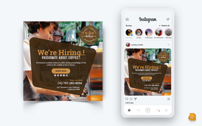 Conception de publication Instagram de médias sociaux de café-17