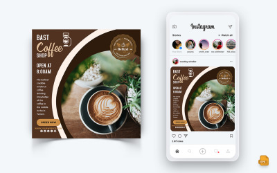 Conception de publication Instagram de médias sociaux de café-18