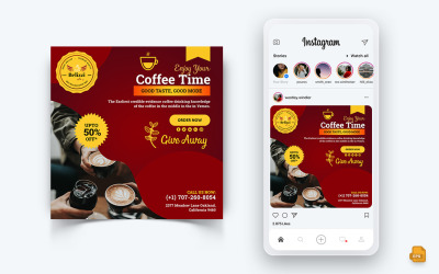 Conception de publication Instagram de médias sociaux de café-21