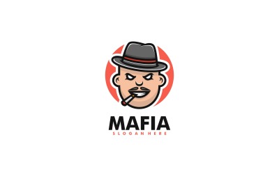 Estilo de logotipo de mascota simple de mafia