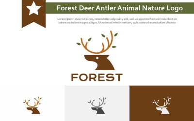 forêt, jungle, cerf, andouiller, animal, mère nature, logo