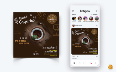 Kahve Dükkanı Sosyal Medya Instagram Post Tasarımı-20