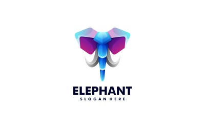 Logo-Vorlage mit Elefantenkopf und Farbverlauf