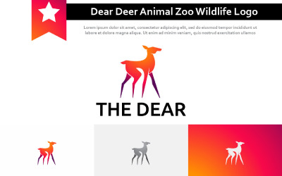 Piękne Deer Deer Animal Zoo Wildlife Logo