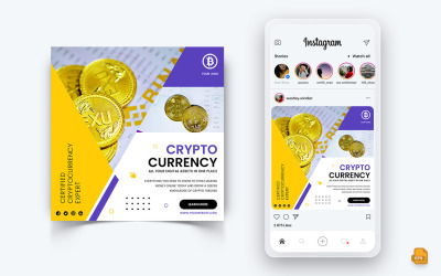 Conception de publication Instagram sur les médias sociaux CryptoCurrency-02