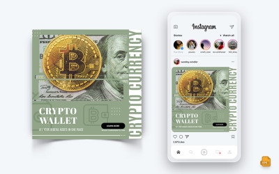 Conception de publication Instagram sur les médias sociaux CryptoCurrency-04