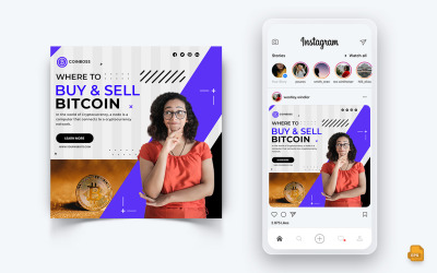 Conception de publication Instagram sur les médias sociaux CryptoCurrency-05