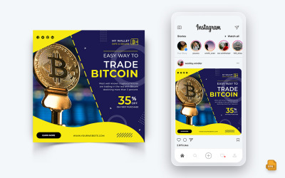 Conception de publication Instagram sur les médias sociaux CryptoCurrency-06