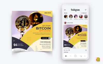 Криптовалюта Социальные сети Instagram Post Design-16