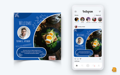 Еда и ресторан Предложения Скидки Сервис Социальные сети Instagram Post Design-64