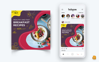 Étel és Étterem Ajánlatok Kedvezmények Szolgáltatás Közösségi média Instagram Post Design-22