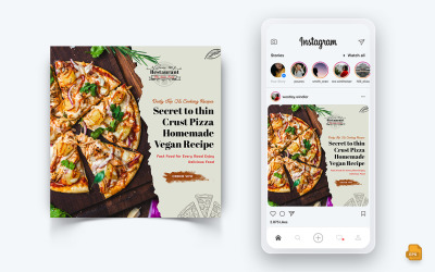 Jídlo a restaurace nabízí slevy Služby Sociální sítě Instagram Post Design-02