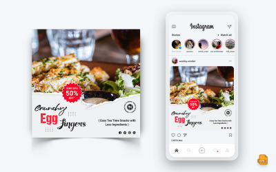 Jídlo a restaurace nabízí slevy Služby Sociální sítě Instagram Post Design-15
