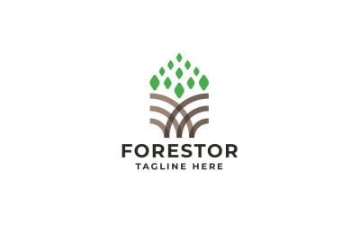 Modelo de Logotipo de Árvore Florestal