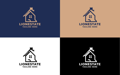 Professionell Lion Real Estate-logotyp