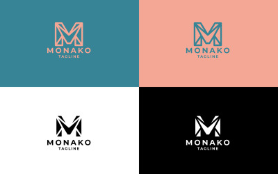 Professzionális Monako Letter M logó