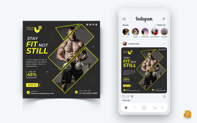 Diseño de publicación de Instagram en redes sociales de gimnasio y estudio de fitness-27