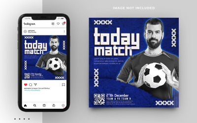 Футбольная реклама в социальных сетях Instagram Post Banner Template