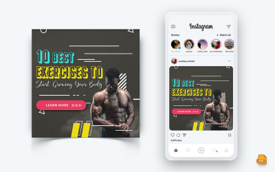 Gym and Fitness Studio Social Media Instagram Post Design-03