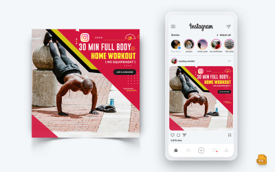 Gym and Fitness Flyer Print and Social Media Template