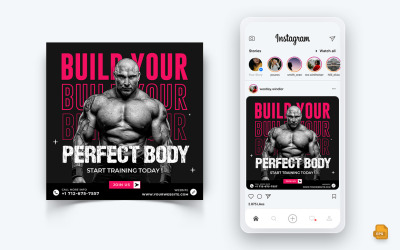 Gym and Fitness Studio Social Media Instagram Post Design-30