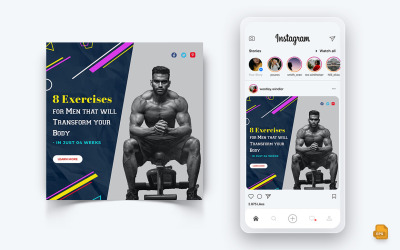 Gym et Fitness Studio Médias sociaux Instagram Post Design-06