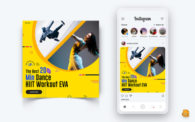 Gym et Fitness Studio Médias sociaux Instagram Post Design-14