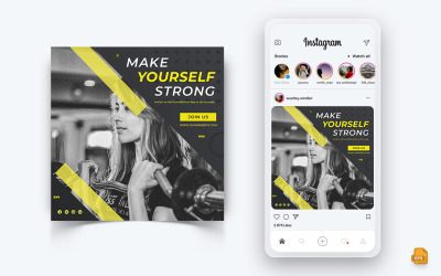 Gym et Fitness Studio Médias sociaux Instagram Post Design-21