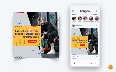 Gym och Fitness Studio Social Media Instagram Post Design-16