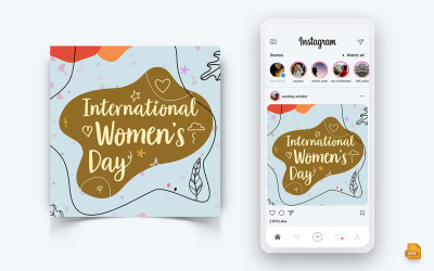 Conception de publication Instagram sur les médias sociaux de la Journée internationale de la femme-06