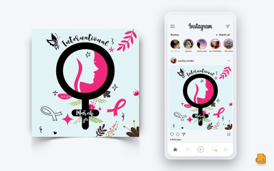 Diseño de publicación de Instagram en redes sociales del Día Internacional de la Mujer-15