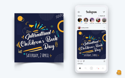 Giornata internazionale del libro per bambini Social Media Instagram Post Design-04