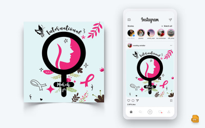 Internationella kvinnodagen Sociala medier Instagram Post Design-15
