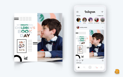 Международный день детской книги Дизайн поста в социальных сетях Instagram-08