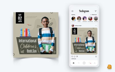 Międzynarodowy Dzień Książki dla Dzieci Social Media Instagram Post Design-11