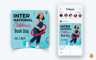 Міжнародний день дитячої книги Дизайн публікації в соціальних мережах Instagram-18