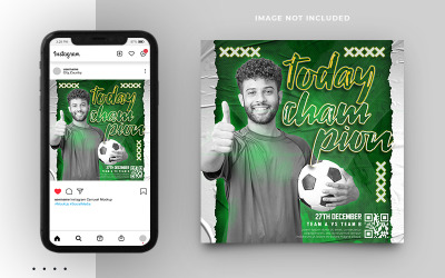 Modello di banner per post sui social media di calcio