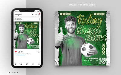Modelo de banner de postagem de mídia social de futebol de futebol