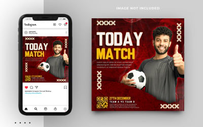 Modelo de postagem de mídia social para futebol futebol