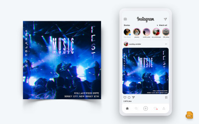 Muziek Night Party Social Media Instagram Post Design-07