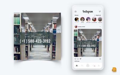 Narodowy Dzień Bibliotekarza w mediach społecznościowych Instagram Post Design-18
