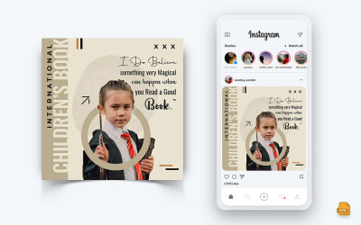 Nemzetközi Gyermekkönyvnap Közösségi média Instagram Post Design-16