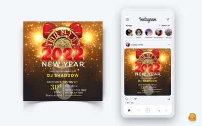 Nieuwjaar feestavond viering sociale media Instagram post ontwerpsjabloon-04