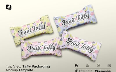 Üstten Görünüm Taffy Ambalaj Mockup