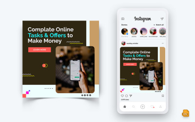 Ganhos de Dinheiro Online Redes Sociais Instagram Post Design-03