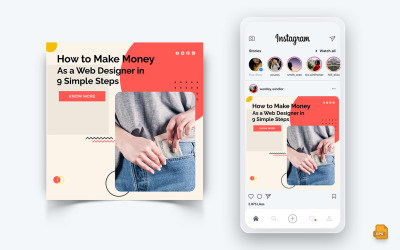Ganhos de Dinheiro Online Redes Sociais Instagram Post Design-05