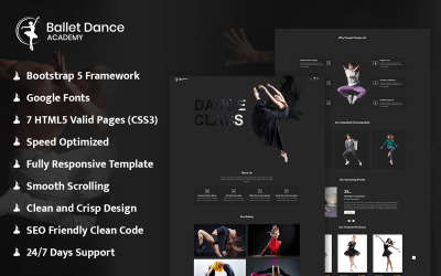 芭蕾舞舞蹈学院 HTML 模板
