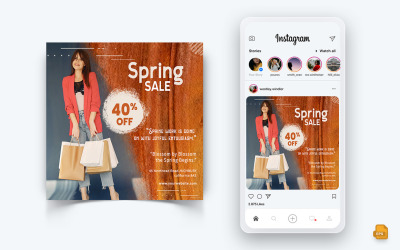 Design de postagem de mídia social do Instagram da temporada de primavera-18